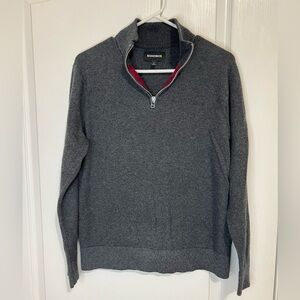 Bonobos 1/4 Zip Charcoal Gray Sweatshirt Mock Turtleneck sweater size L